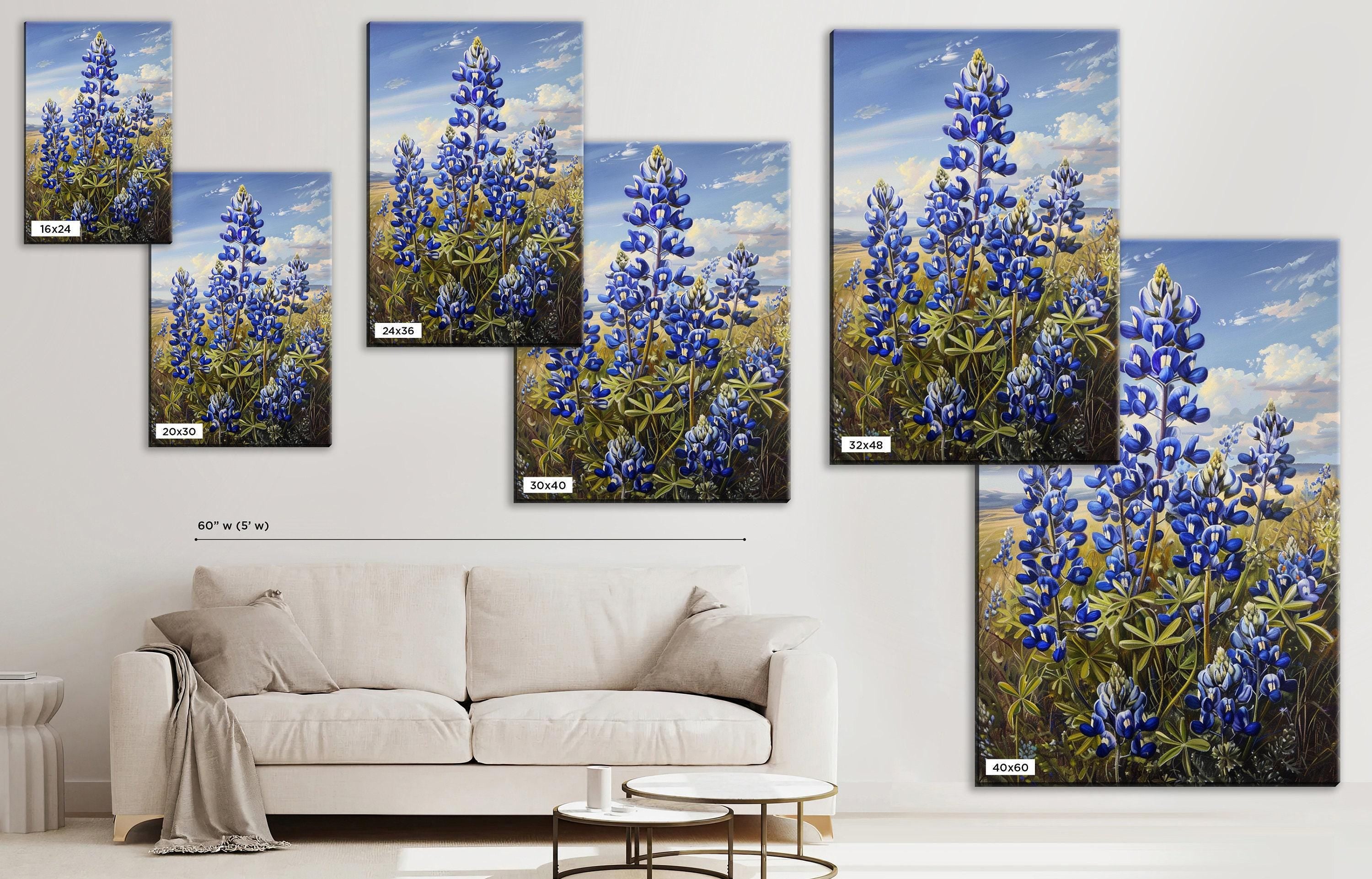 Texas Bluebonnet Art – Large Canvas Floral Wall Decor | Gallery Wrapped Canvas