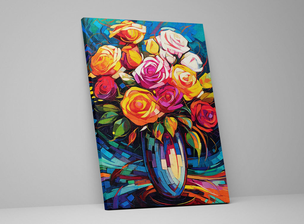 Rose Bouquet Painting - Vibrant Floral Wall Decor | Large Canvas Print