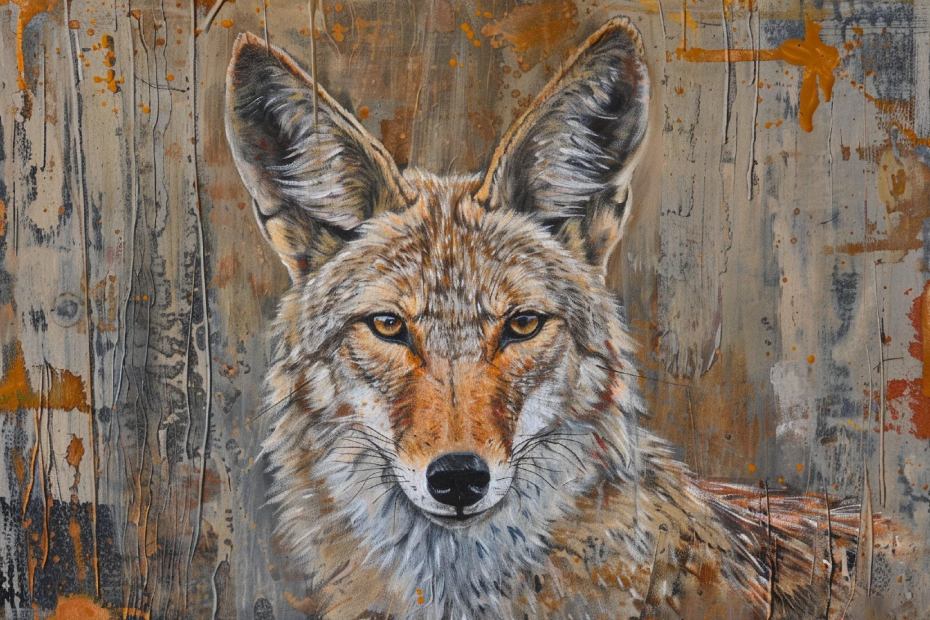 Western Texas Coyote Art | Large Canvas Art - Gallery Wrapped Canvas Ready to Hang