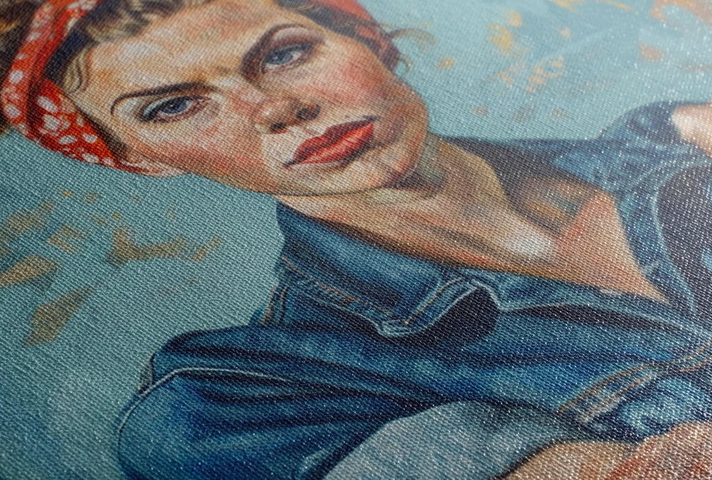 Rosie the Riveter Painting – Large Canvas Wall Art | Gallery Wrapped Canvas with Scratch Resistant Coating