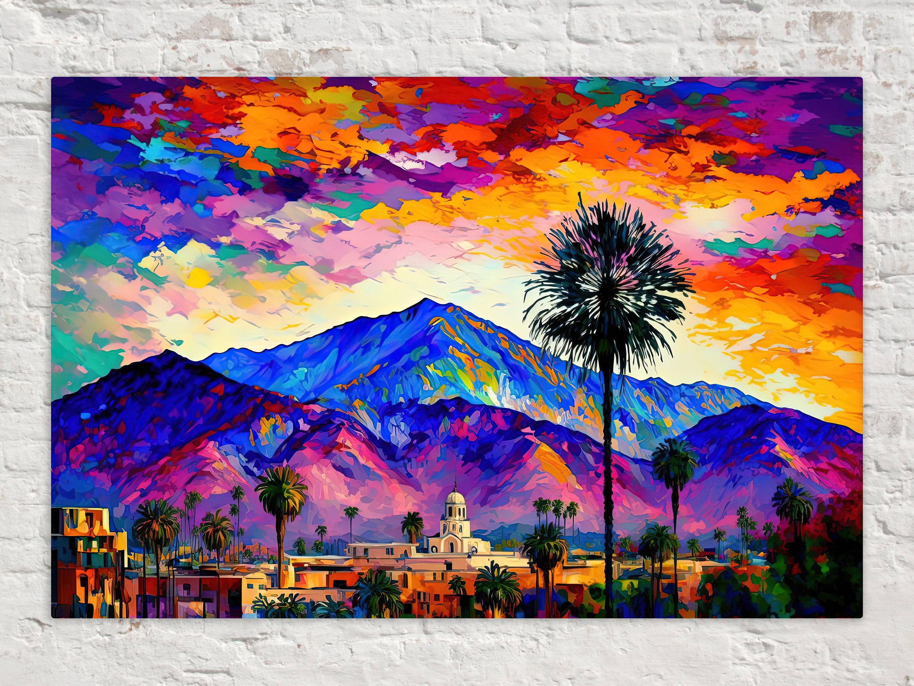 Palm Springs Canvas Print - Vibrant California Wall Art on Gallery Ready Canvas