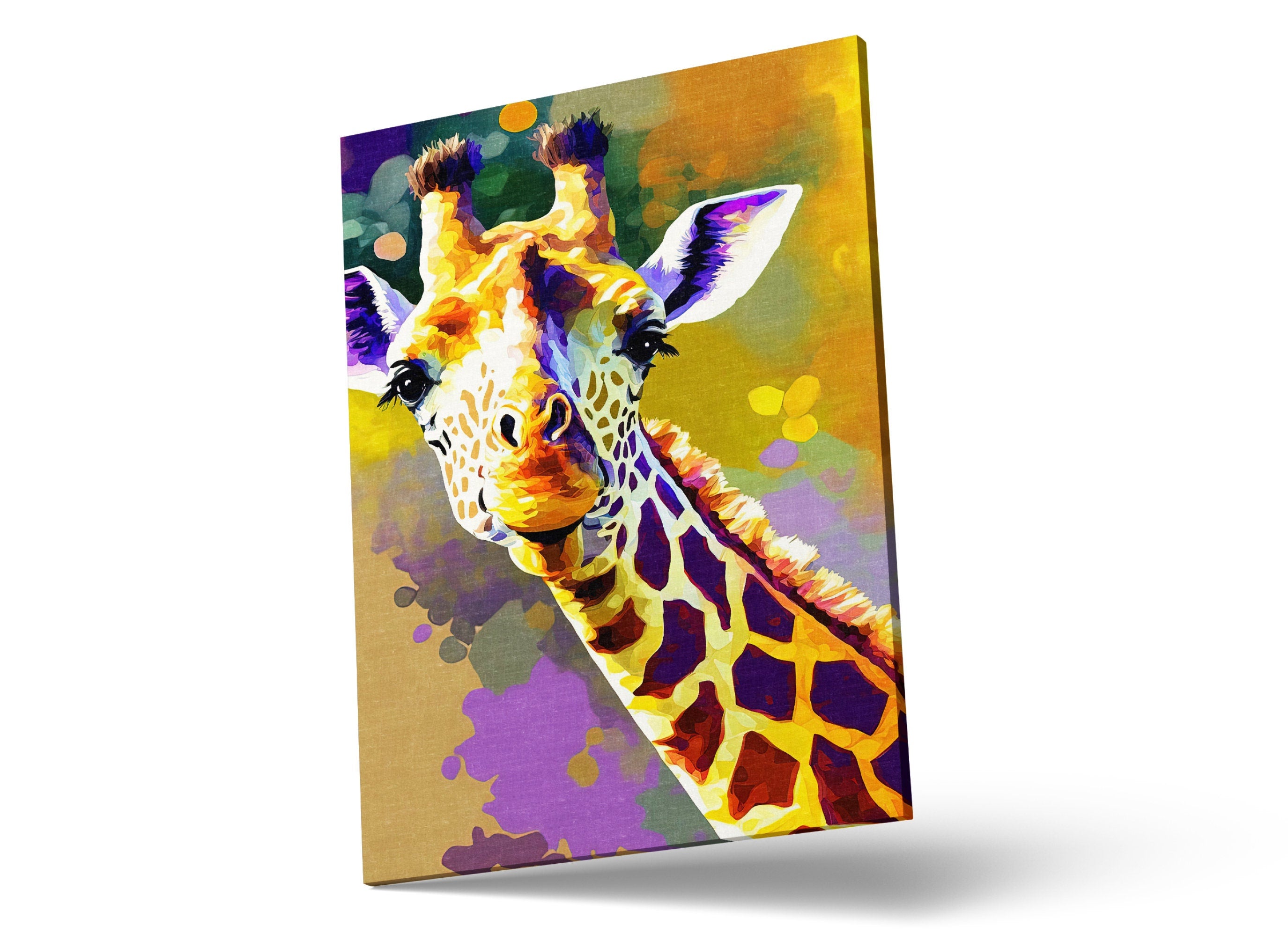 Giraffe Canvas Art - Nursery Wall Art | Wildlife Wall Decor, Safari Animal Painting