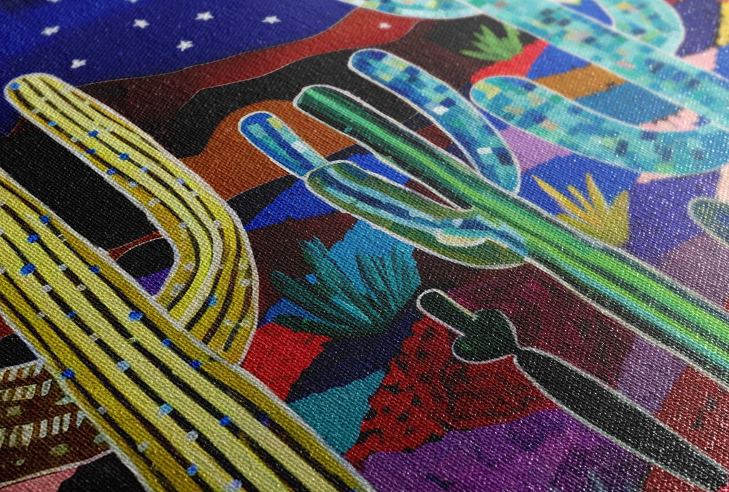 Desert Wall Art – Nocturnal Mirage Starry Night Canvas | Gallery Wrapped, Ready to Hang