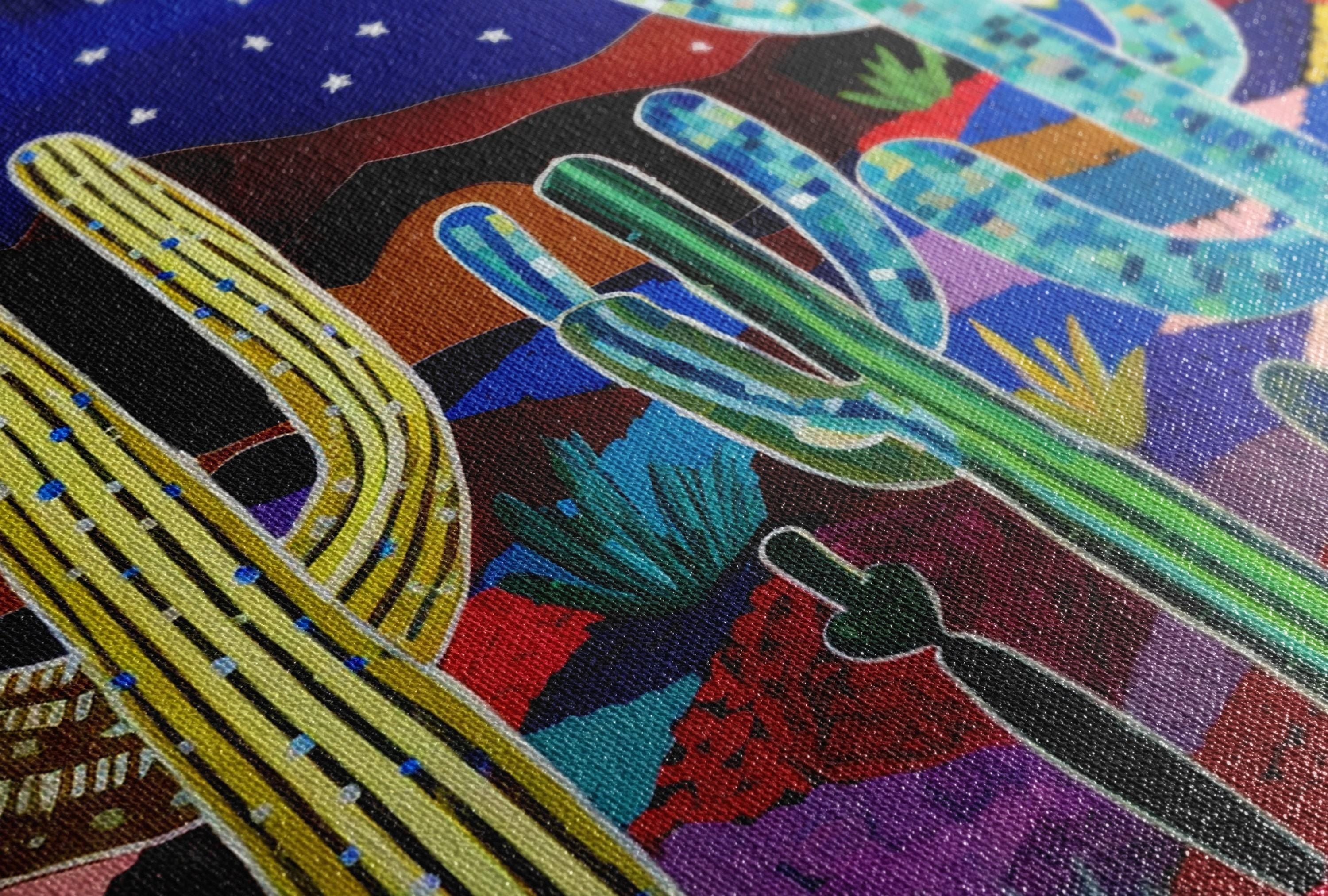 Desert Wall Art – Nocturnal Mirage Starry Night Canvas | Gallery Wrapped, Ready to Hang