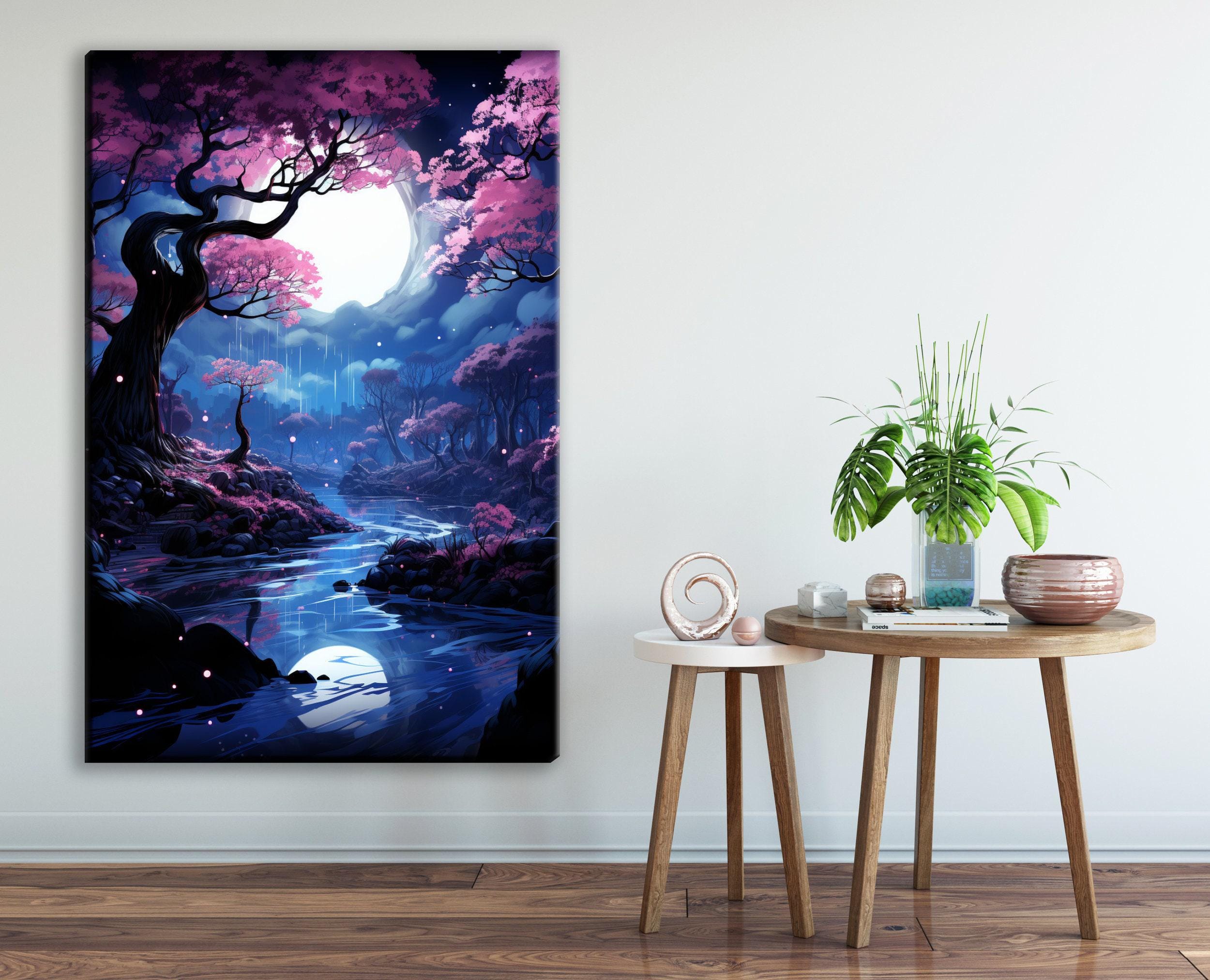 Canvas Wall Decor – Large Enchanted Forest Art | Gallery Wrapped Canvas Print
