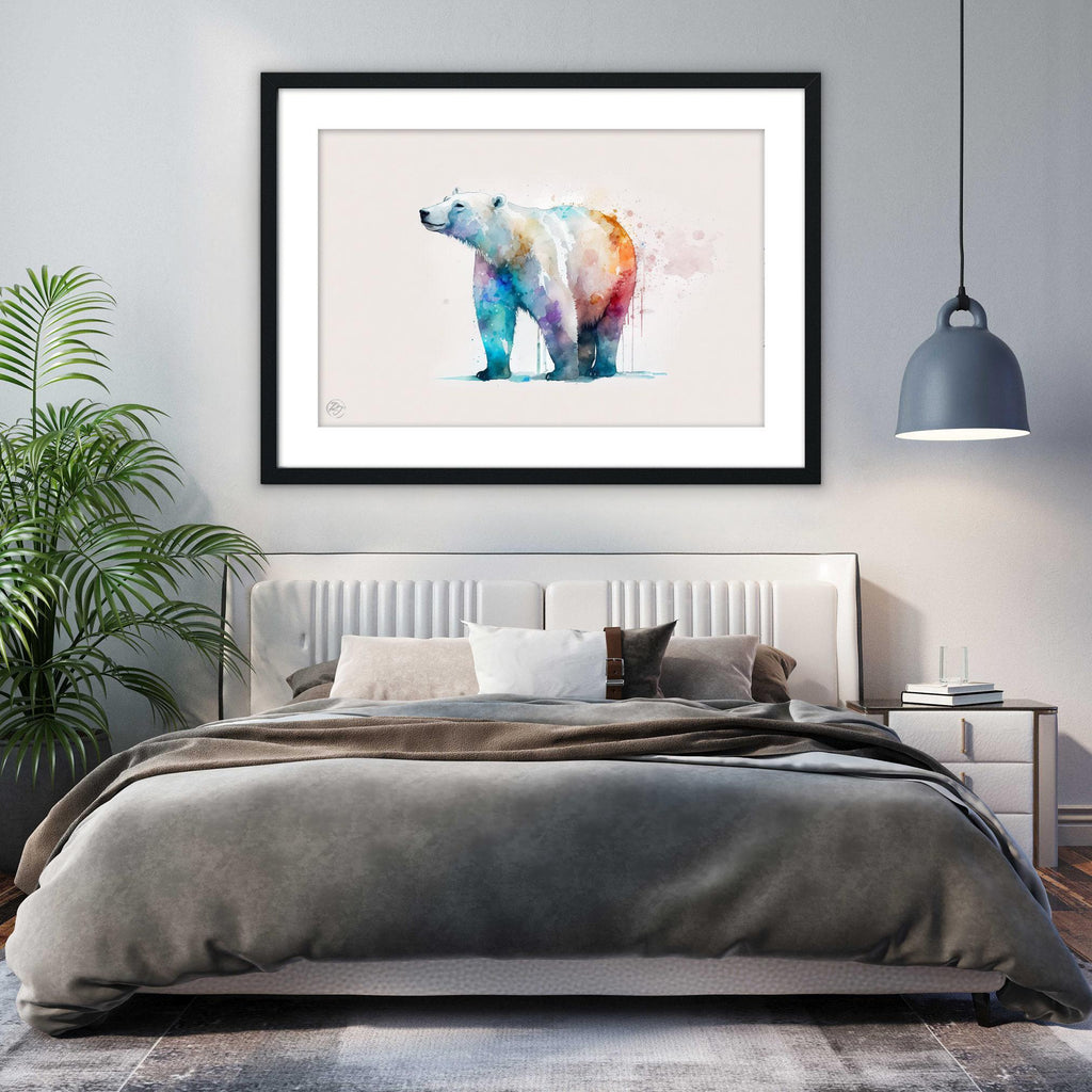Pristine Wilderness: Polar Bear Watercolor Painting, Giclee Print on Canvas, Artist Paper, Watercolor Paper, Available in Extra Large Sizes