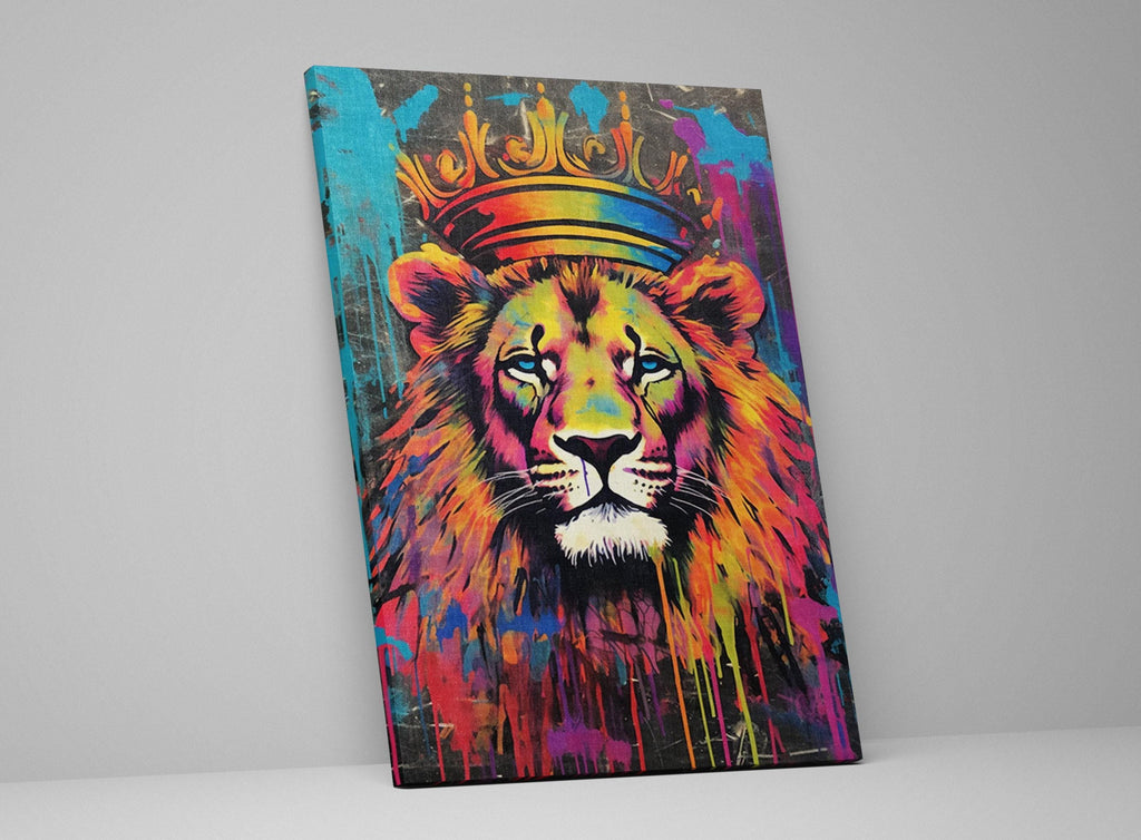 Lion Canvas Wall Art – Large Canvas Art | Spraypaint Graffiti Urban Wall Decor