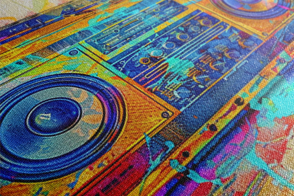 Boombox Pop Art - Vintage Boombox Art on Large Gallery Wrapped Canvas Print