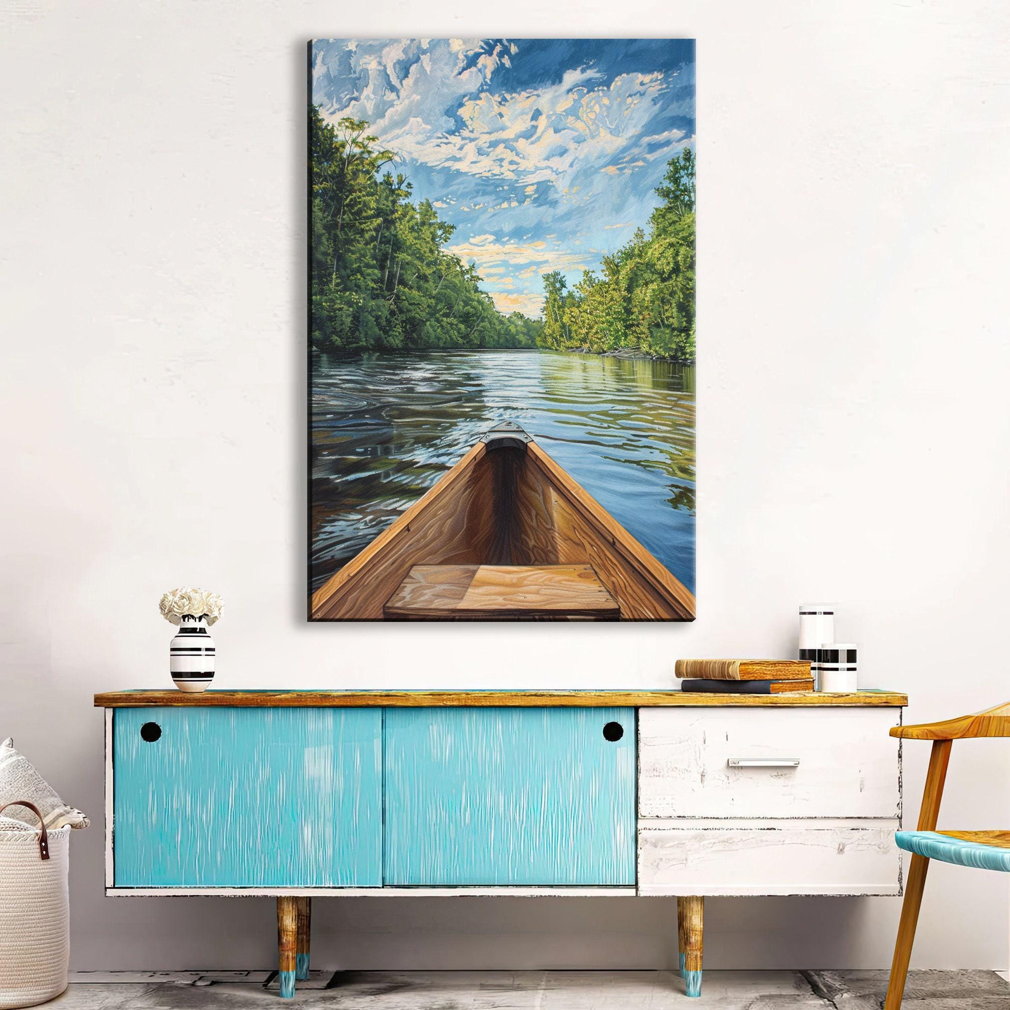 Canoe Wall Art – Large Canvas Art | Tranquil Waters Canvas, Gallery Wrapped