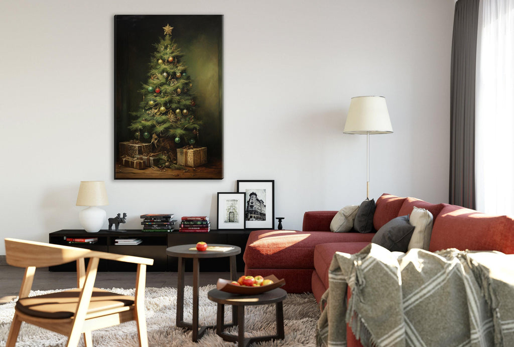 Rustic Christmas Tree Art - Extra Large Canvas Print | Ready to Hang Wall Art