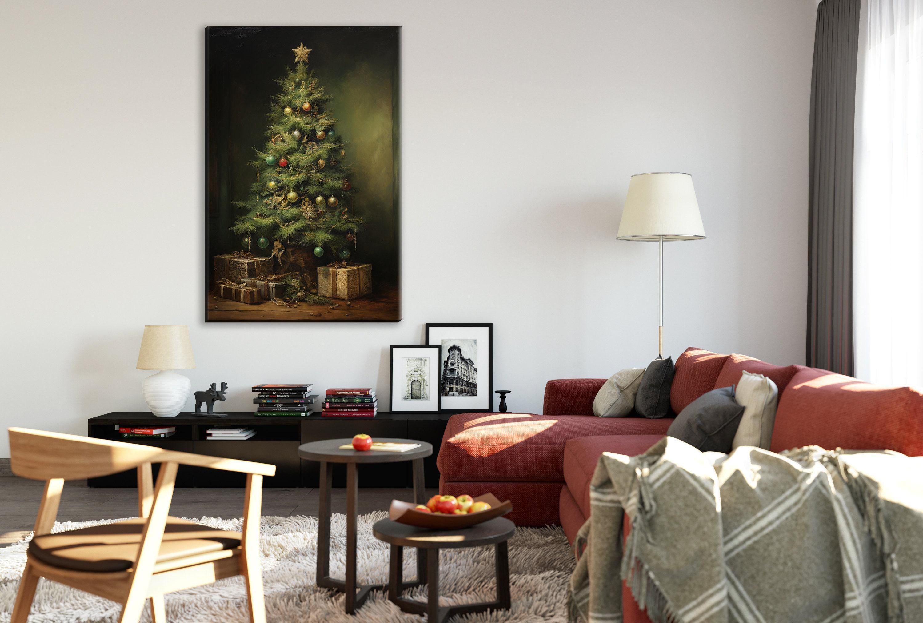 Rustic Christmas Tree Art - Extra Large Canvas Print | Ready to Hang Wall Art