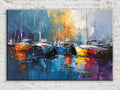 Sailboat Harbor Art - Large Canvas Sailboat Print | Nautical Decor Art, Coastal Home Decor
