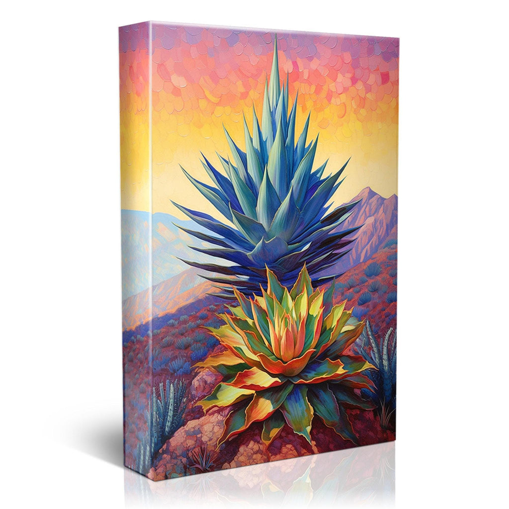Blue Agave Plant Canvas – Large Desert Landscape Print | Southwest Wall Art