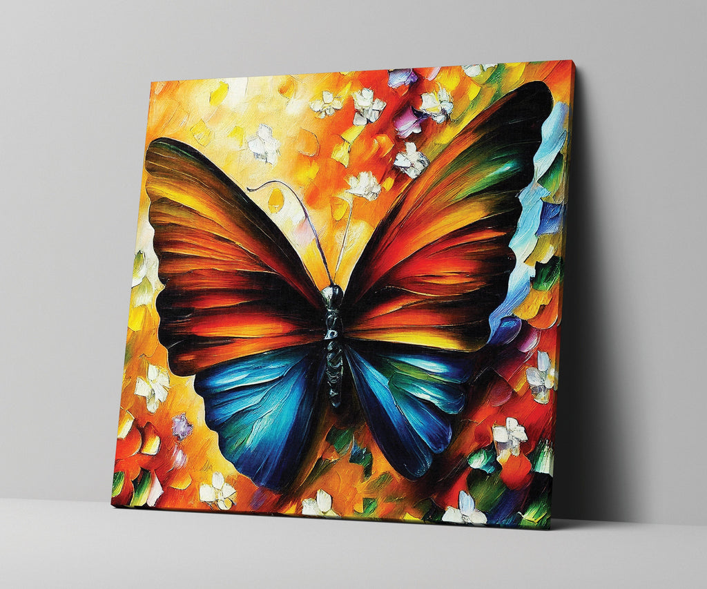 Butterfly Canvas Print – Vibrant Colorful Wall Art with Wooden Frame Canvas