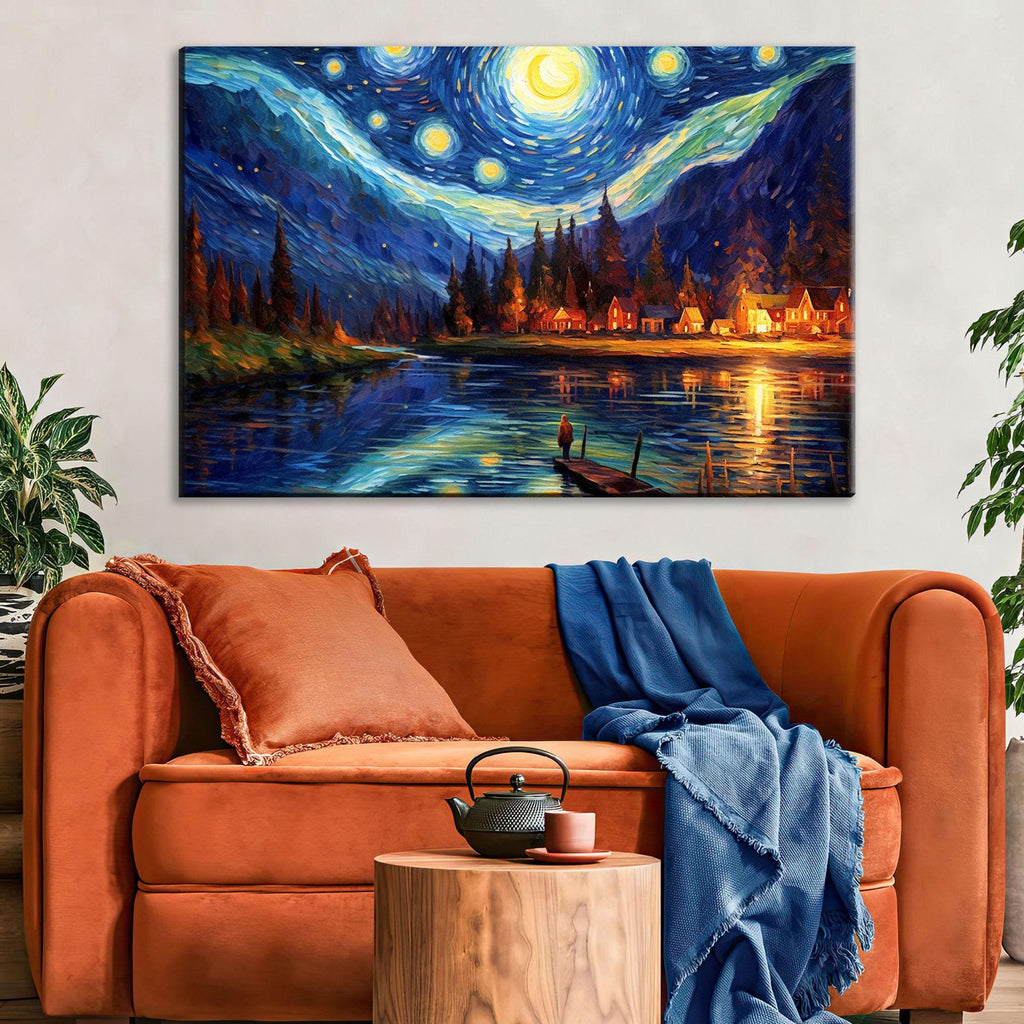 Starry Night Wall Art – Large Canvas Art, Gallery Wrapped, Ready to Hang