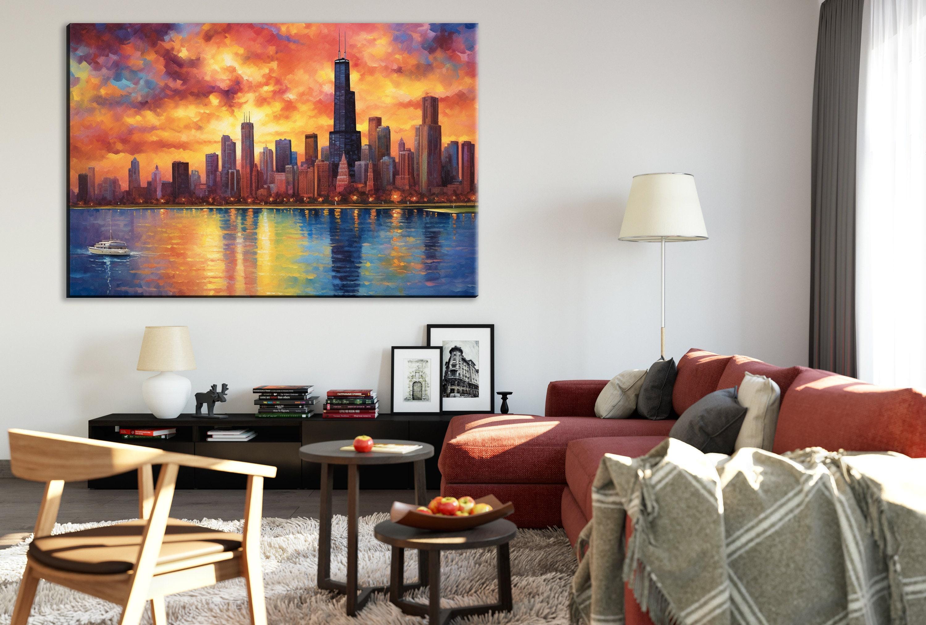 Chicago Skyline Canvas – Large Canvas Art | Urban Wall Decor & Modern Chicago Painting