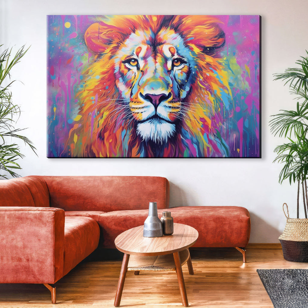 Lion Canvas Print – Regal Roar Portrait on Gallery Wrapped Artist Grade Canvas