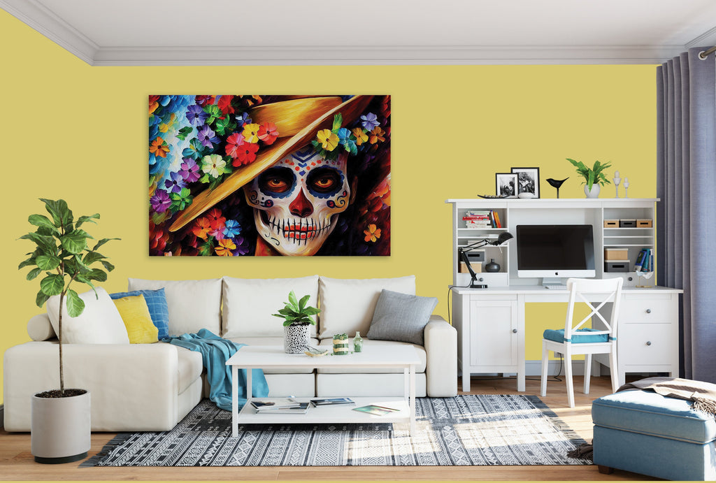 Day of the Dead Canvas – Vibrant Dia de los Muertos Art on Gallery Quality Wooden Frame