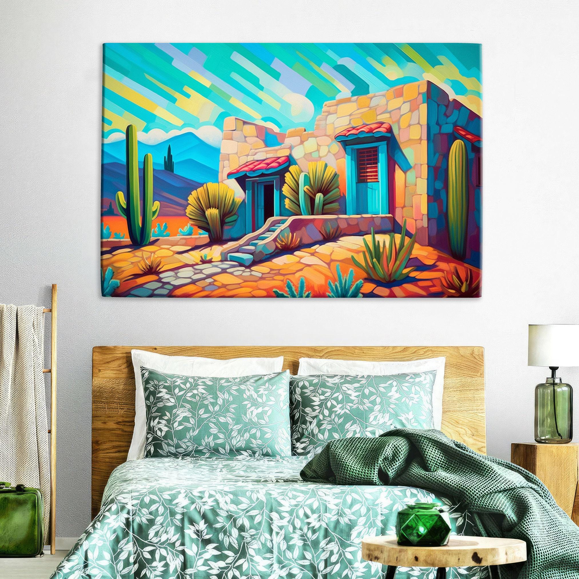 Spanish Adobe Canvas | Large Gallery Wrapped Canvas - Southwestern Decor Art