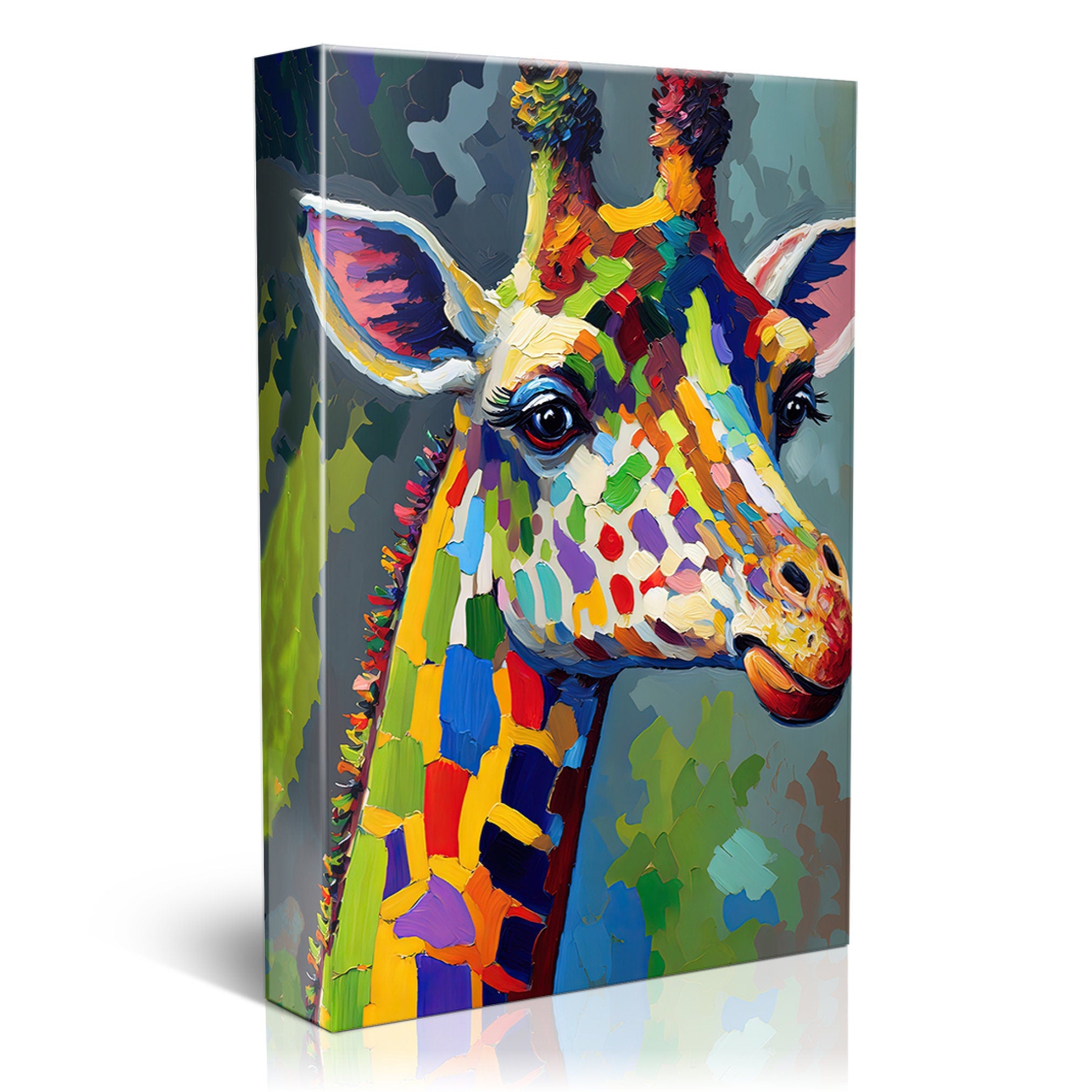 Giraffe Wall Art - Kids Room Canvas With Safari Theme Decor & Wildlife Lover Gift
