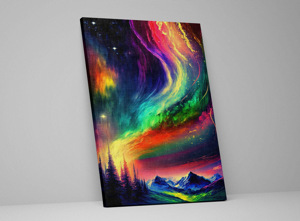 Northern Lights Canvas - Vibrant Aurora Borealis Art | Large Gallery Wrapped Canvas Print