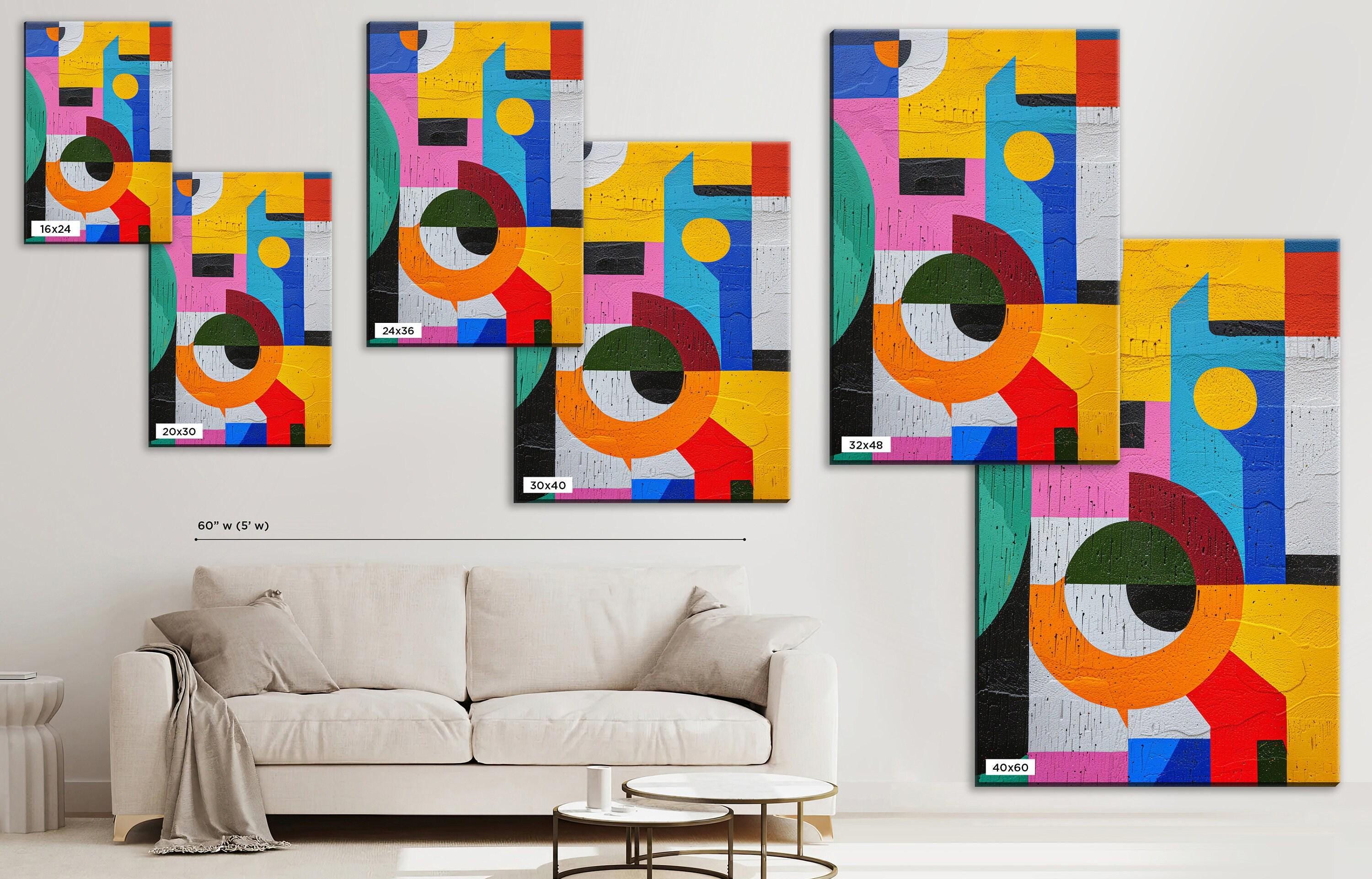 Abstract Brutalism Artwork - Large Abstract Art | Gallery Wrapped Canvas Print
