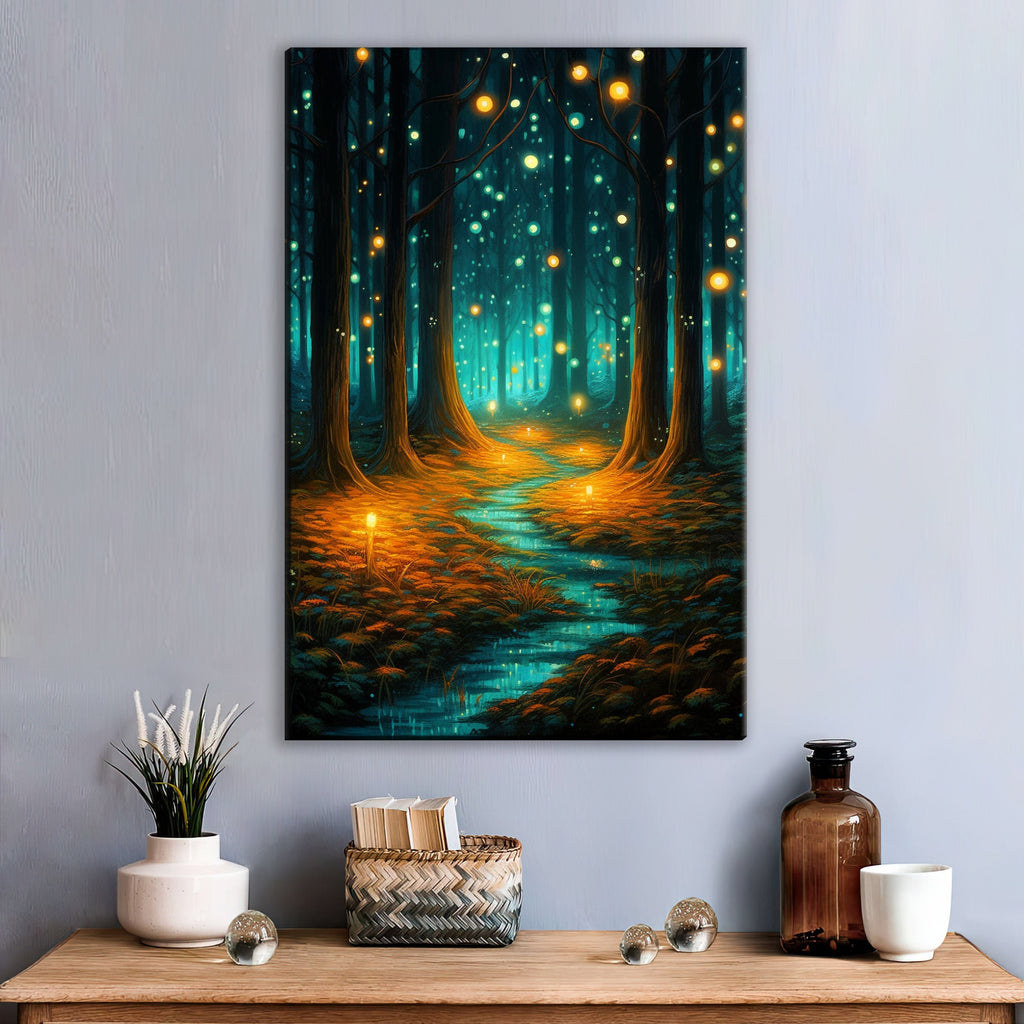 Magical Forest Canvas - Enchanted Woodland Wall Art | Gallery Wrapped Canvas Print