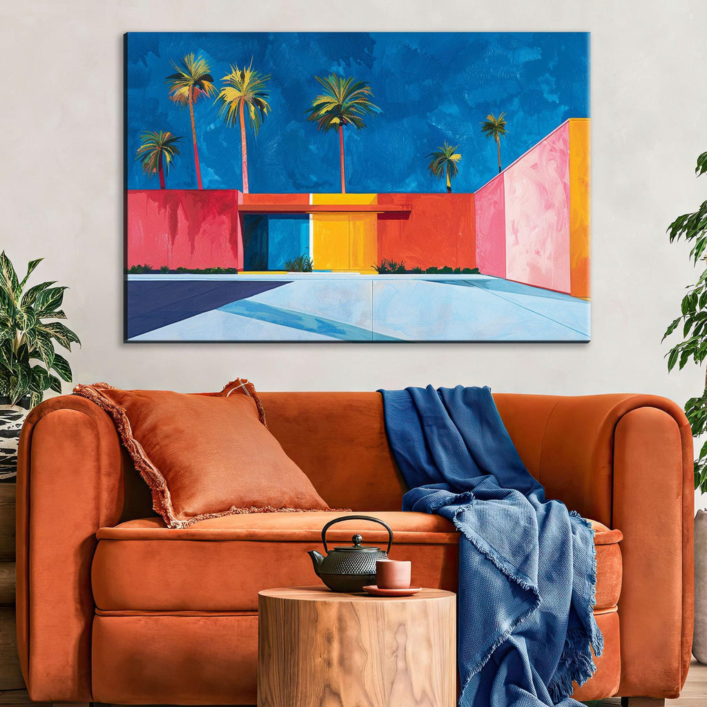 Minimalist Palm Springs Art - Modern Desert Canvas Print | Large Gallery Wrapped