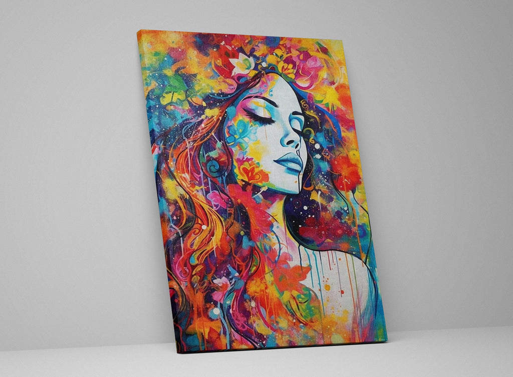 Woman Canvas Wall Art – Large Canvas Art | Sensual Paint Drip Artwork