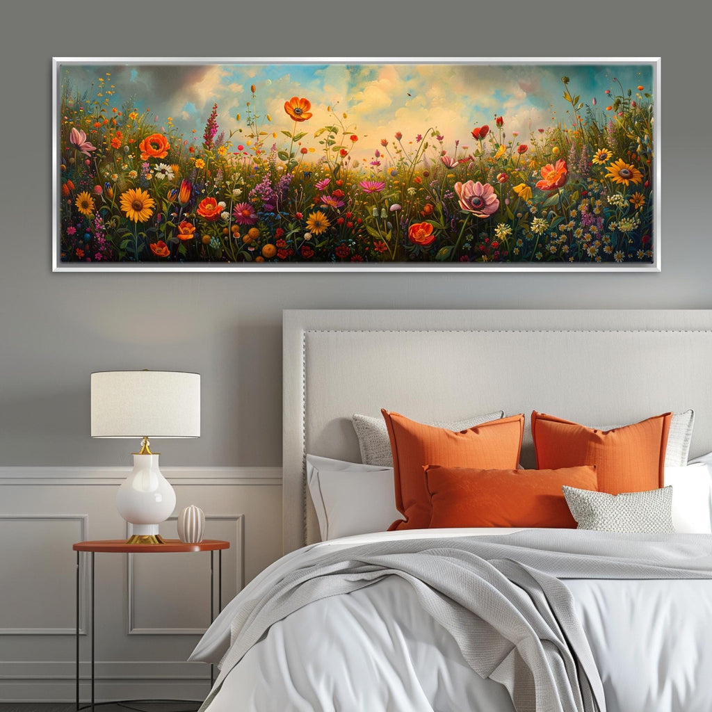 Wildflower Panoramic Canvas – Extra Large Boho Wall Art | Gallery Wrapped, Ready to Hang