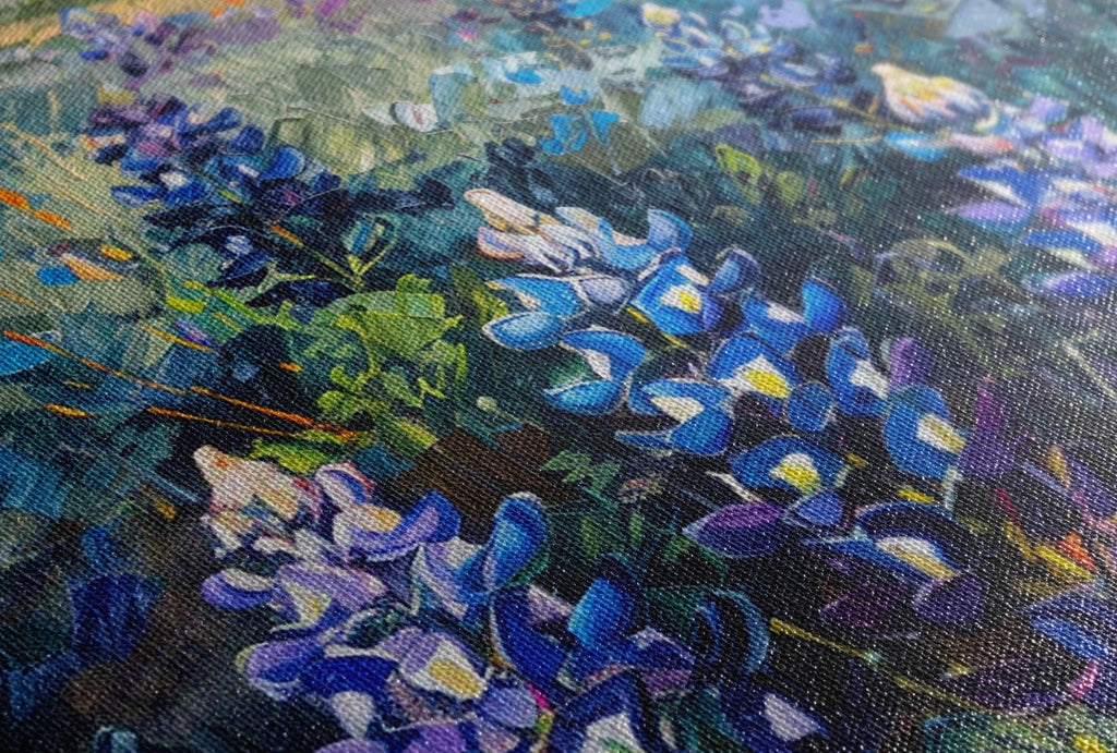 Texas Bluebonnet Painting – Large Canvas Art | Gallery Wrapped, UV Coated, Ready to Hang