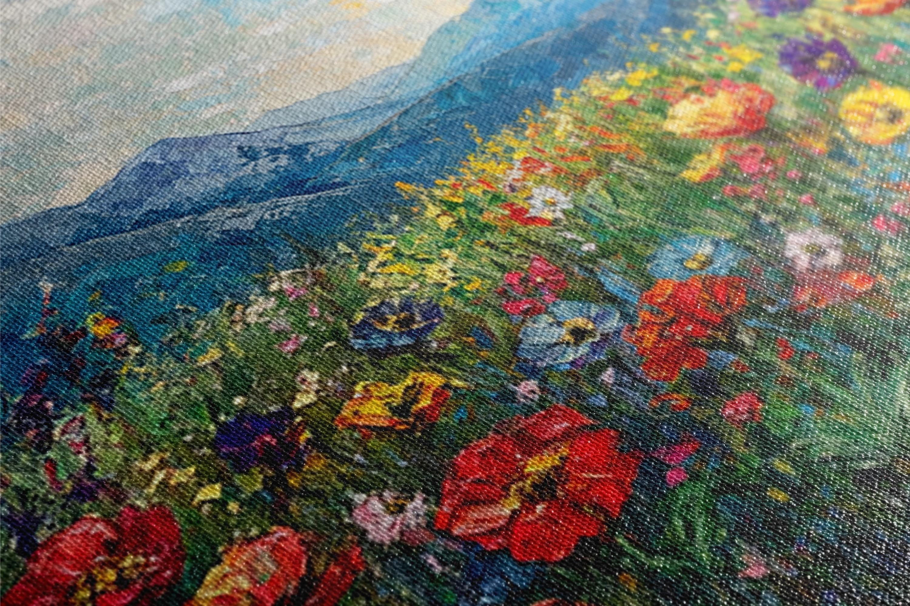Wildflower Canvas Art - Extra Large Floral Print | Gallery Wrapped Canvas Ready to Hang