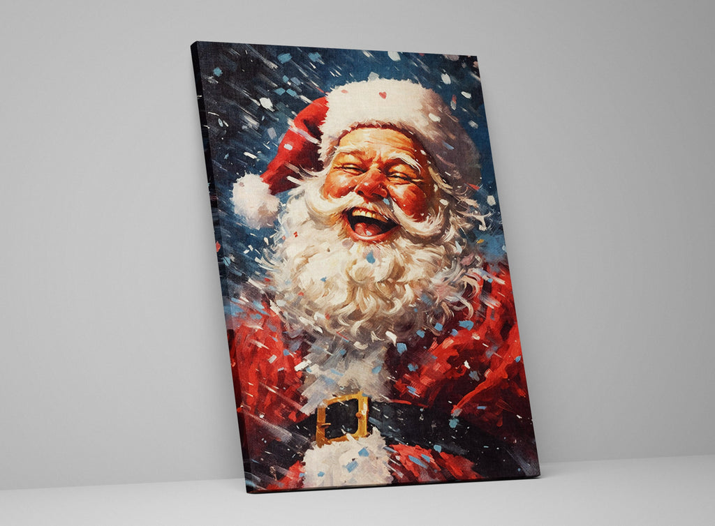 Santa Canvas Print | Classic Christmas Decor on Giclee Canvas - Ready to Hang Holiday Wall Art