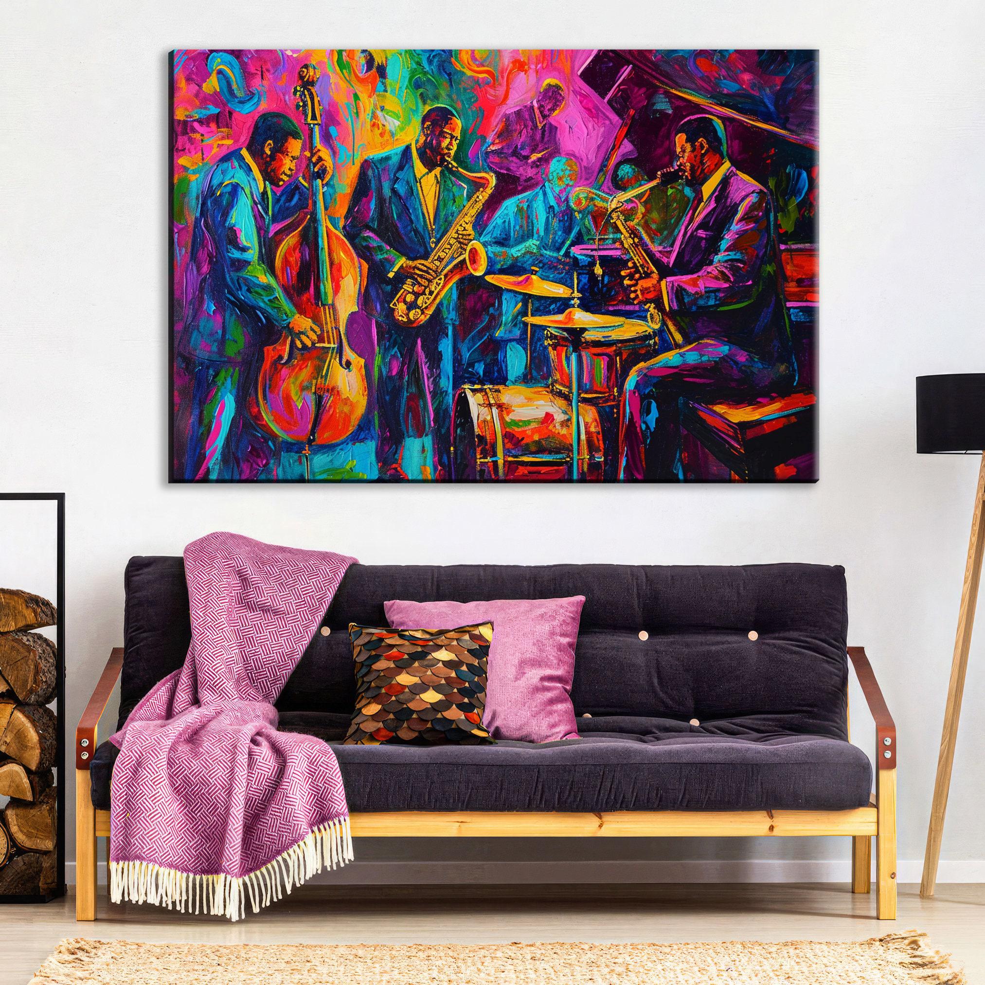 Jazz Canvas Wall Art – Vibrant Jazz Wall Decor | Gallery Wrapped Music Canvas Print