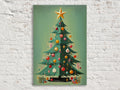 Mid-Century Modern Art - Christmas Tree Art Print on Gallery Wrapped Canvas, Extra Large