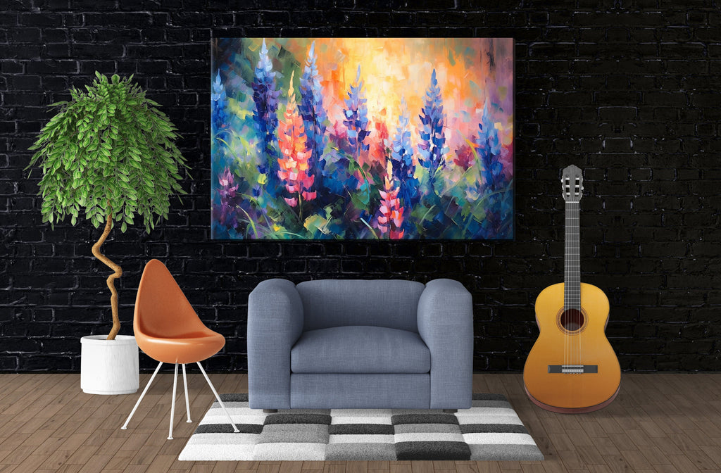 Texas Bluebonnet Canvas – Large Wildflower Meadow Art | Gallery Ready, UV Coated Print