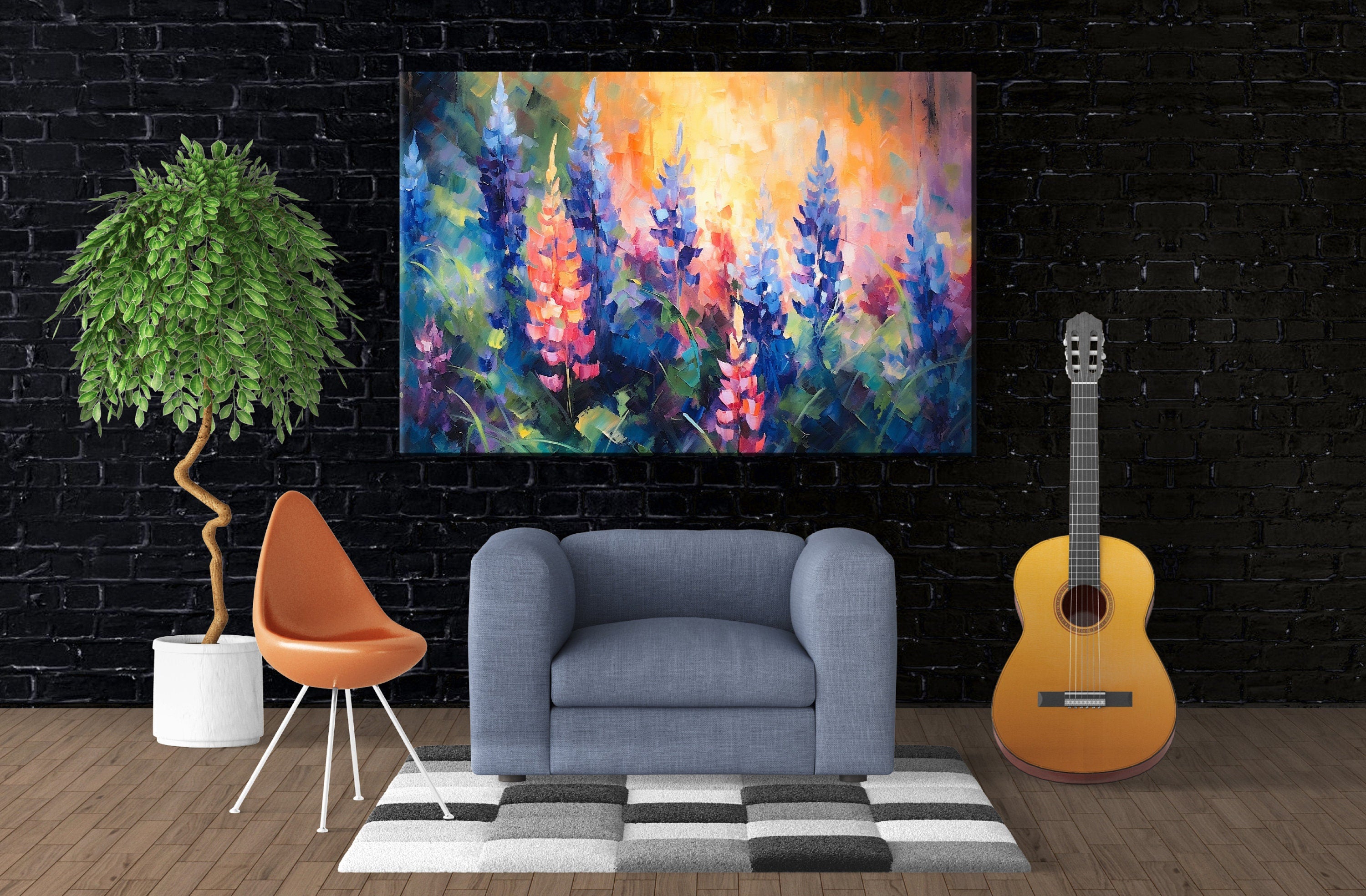 Texas Bluebonnet Canvas – Large Wildflower Meadow Art | Gallery Ready, UV Coated Print