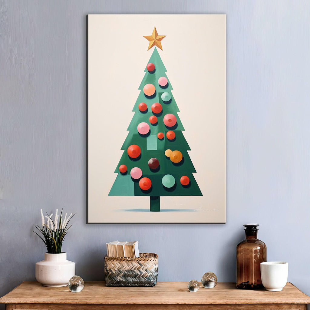 Minimalist Christmas Art - Extra Large Gallery Wrapped Canvas | Peaceful Holiday Wall Decor