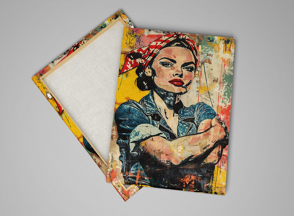 Rosie the Riveter Art - Large Canvas Wall Art | Bold Statement Inspirational Decor