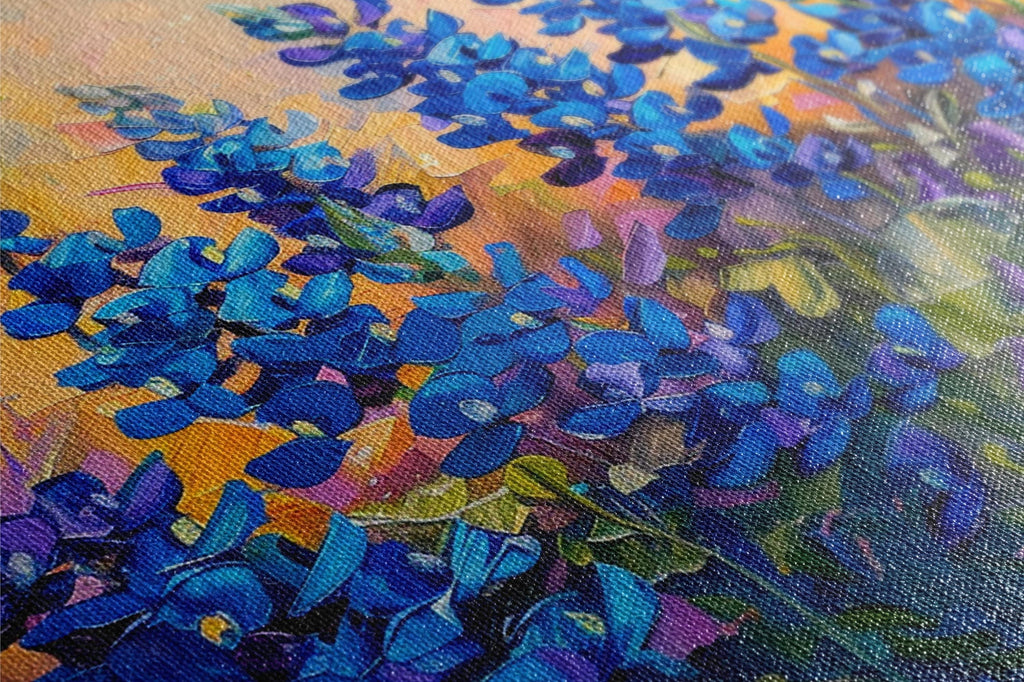 Bluebonnet Meadow Art - Texas Floral Giclée | Large Gallery-Wrapped Canvas Print