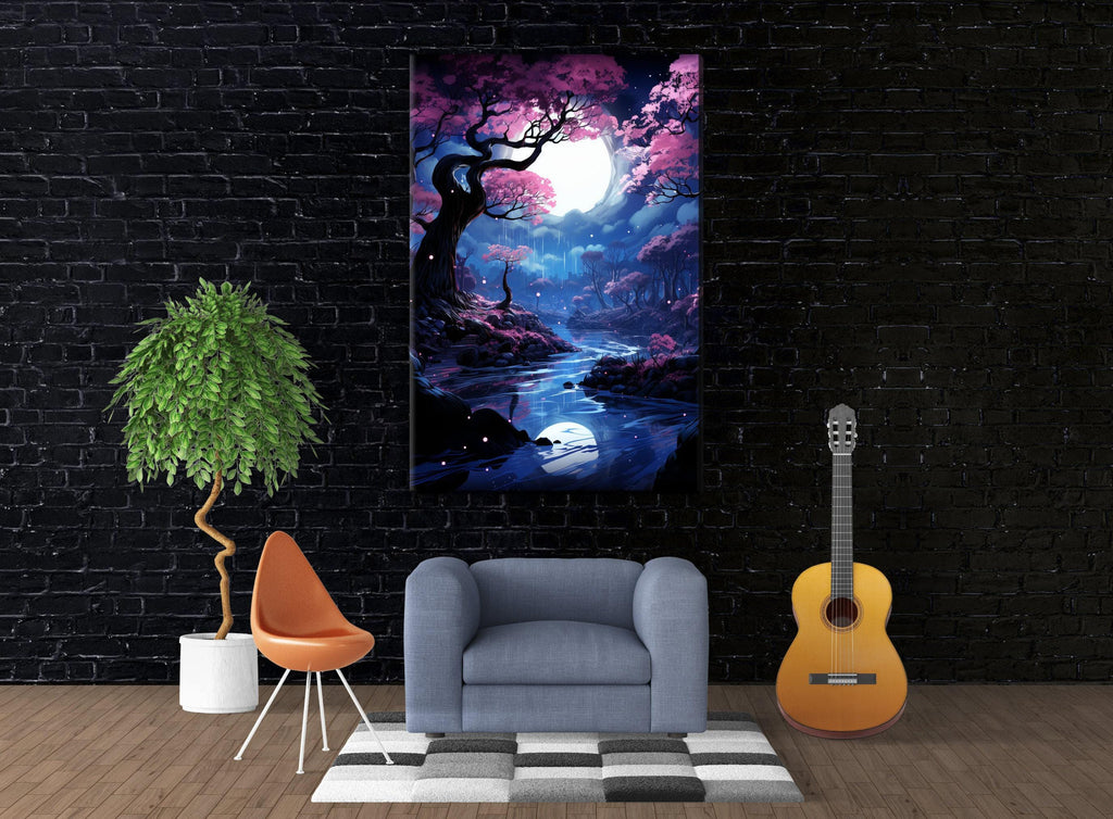 Canvas Wall Decor – Large Enchanted Forest Art | Gallery Wrapped Canvas Print