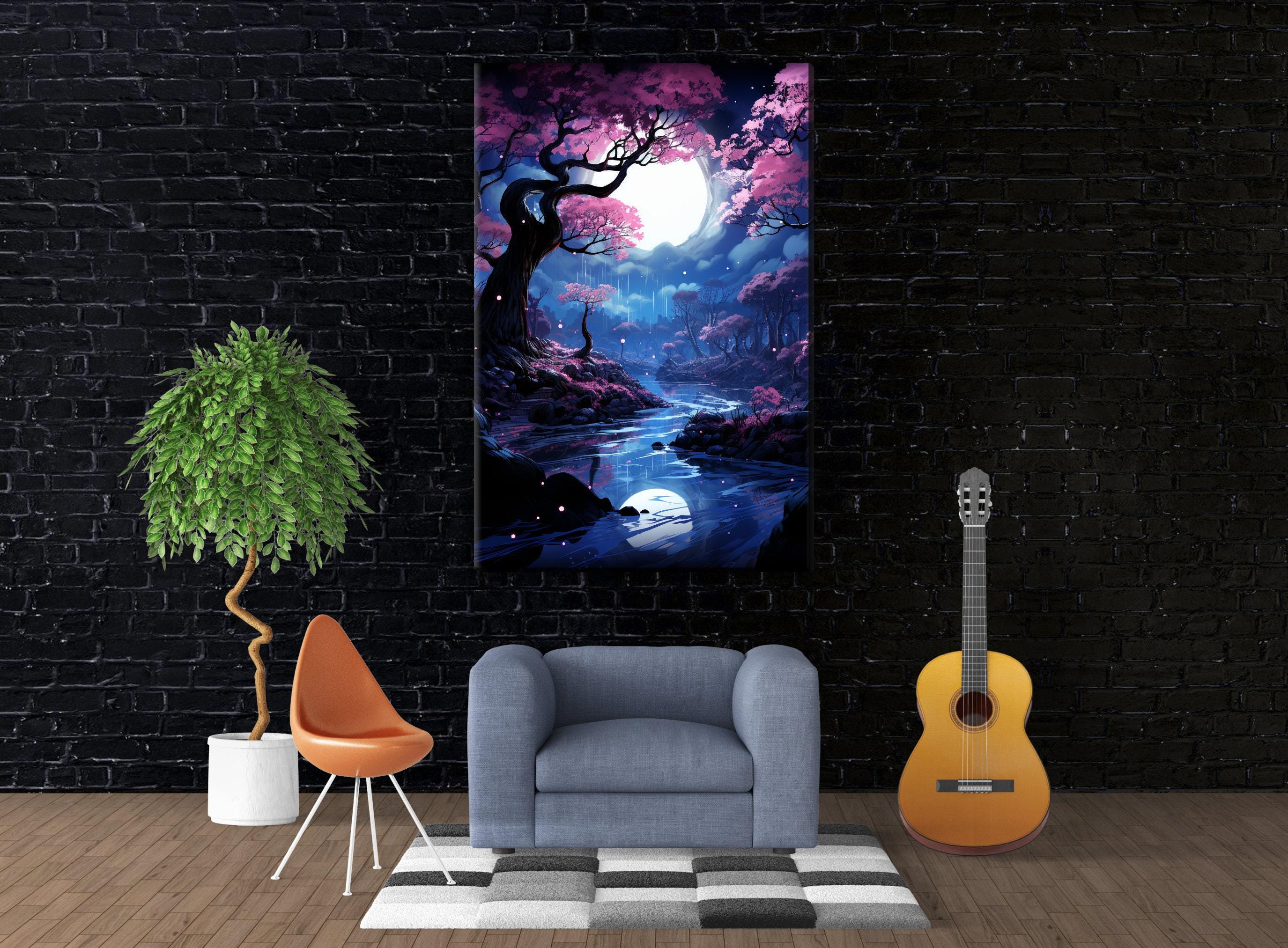 Canvas Wall Decor – Large Enchanted Forest Art | Gallery Wrapped Canvas Print