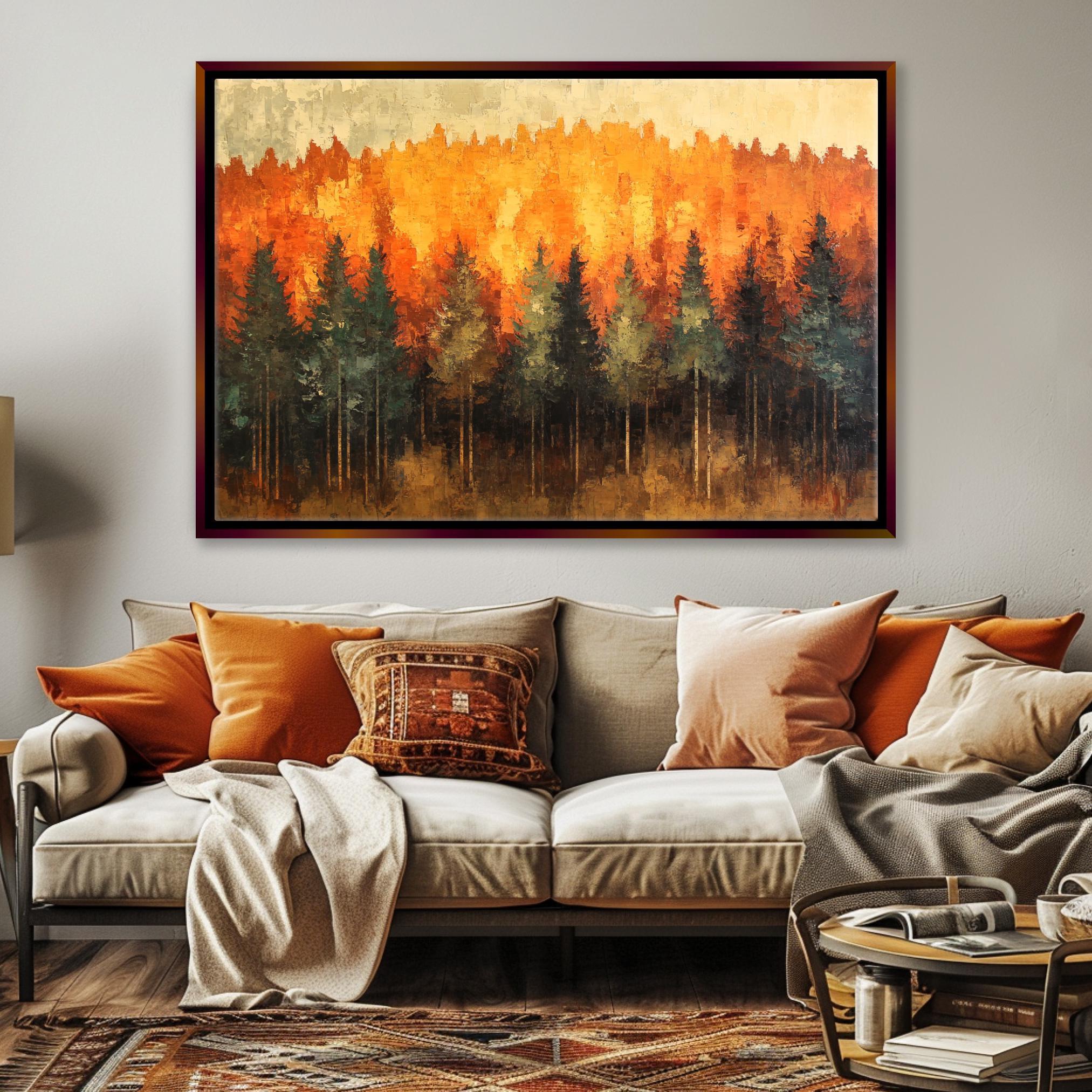 Autumn Forest Canvas - Extra Large Wall Art | Framed Canvas Print, Ready to Hang