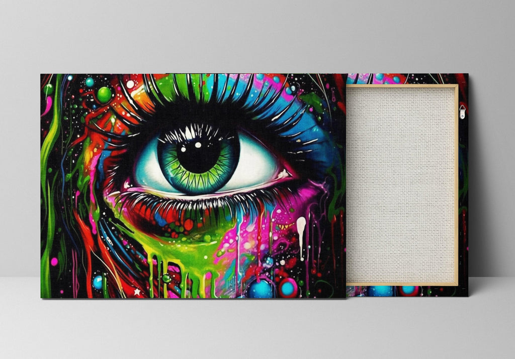 Psychedelic Eye Canvas – Trippy Eye Painting on Vibrant Gallery Ready Canvas Print