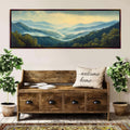 Panoramic Smoky Mountains Wall Art Canvas, Framed or Unframed, Long Horizontal Gallery-wrapped Giclée, Ready to Hang, Extra Large Wall Art
