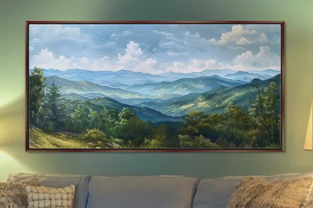 Smoky Mountains Wall Art - Panoramic Canvas Art | Framed Large Wall Decor