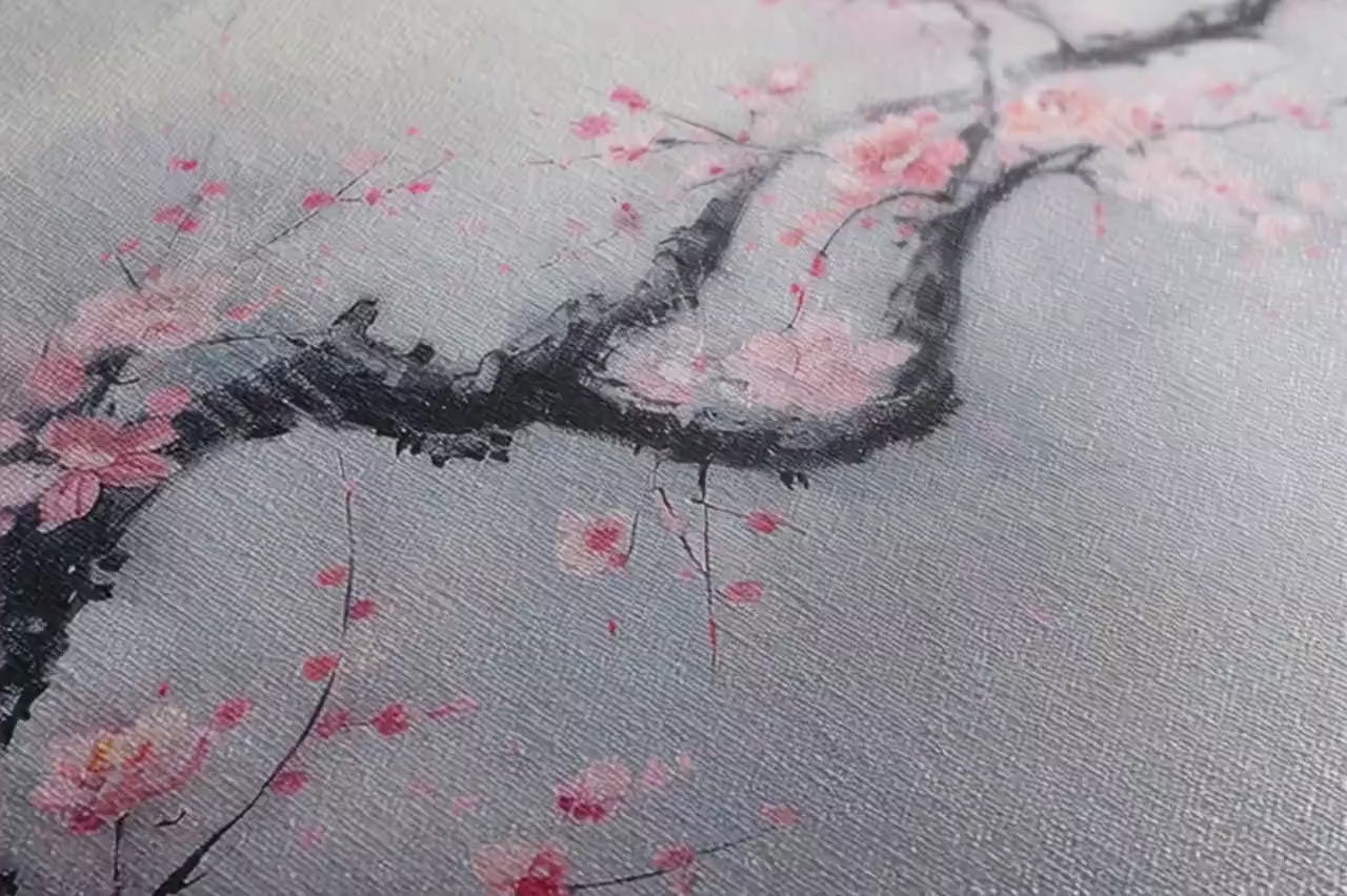 Japanese Cherry Blossom Canvas - Panoramic Wall Art | Extra Large Floral Print