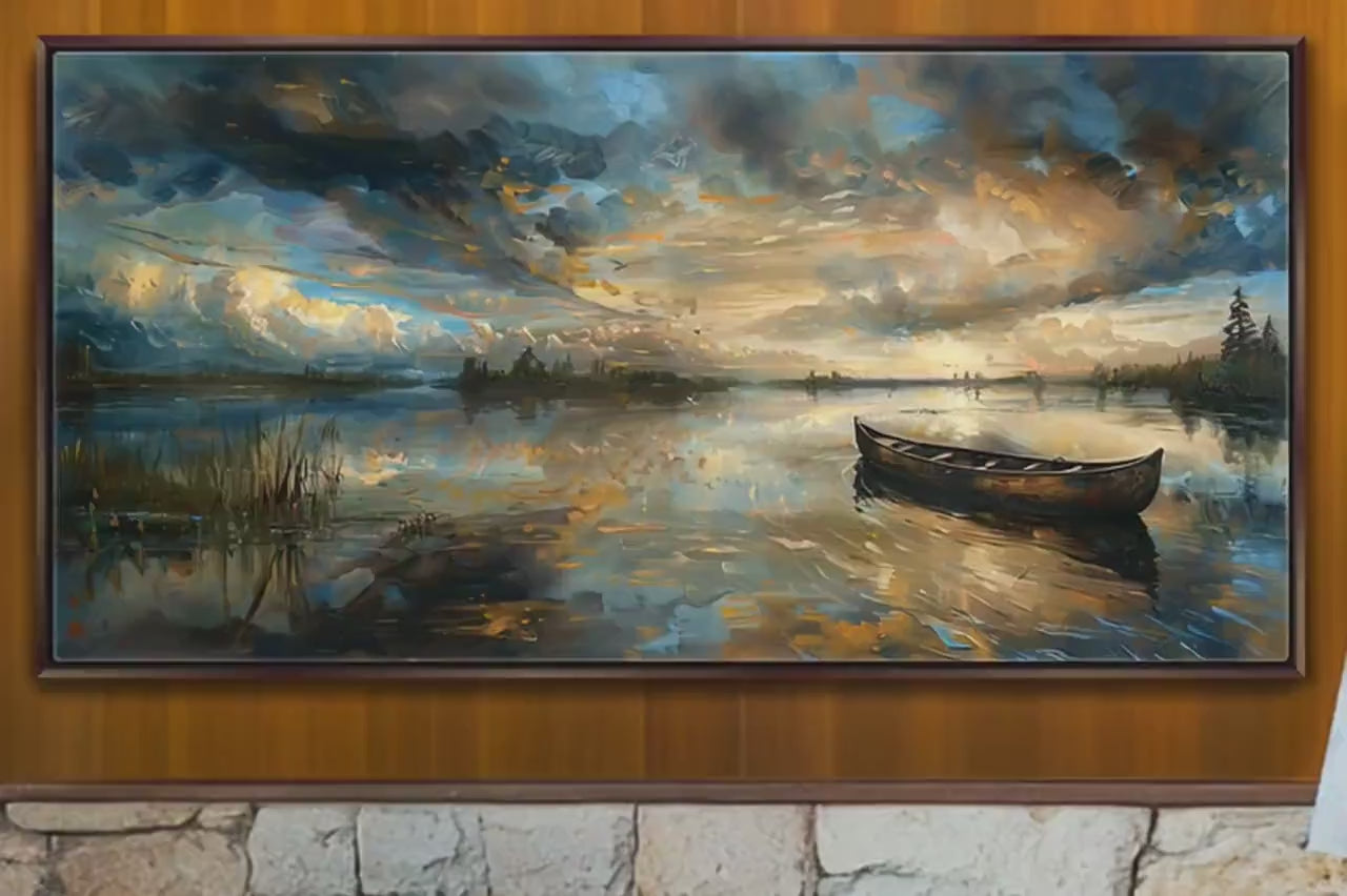 Panoramic Wall Art – Lake House Canvas | Framed Extra Large Gallery Wrapped
